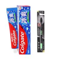 牙膏冰爽龙井三重薄荷美白去黄去口臭防蛀固齿清新口气家庭 冰爽薄荷120g+牙刷