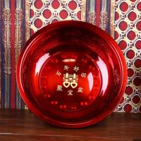 结婚红盆不锈钢新娘盆婚庆洗漱用品陪嫁搪瓷脸盆高档嫁妆喜盆加厚 不锈钢盆(聚宝盆) 不锈钢