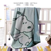 [史努比浴巾]纯棉浴巾卡通可爱吸水舒适加大规格180*78cm SN3047[绿色1条]