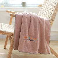 浴巾成人男女家用加厚加大吸水不掉毛刺绣裹巾批发洗脸洗澡大毛巾 粉红色星球浴巾 60cmX120cm