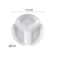 陶瓷盘子家用分格餐盘三格盘水果盘儿童餐盘小吃碟干果盘创意网红 7寸 菠萝三格盘