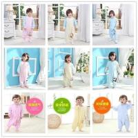 婴儿睡袋春秋男女薄款纯棉分腿透气1-3岁宝宝连体衣袋儿童防踢被 颜色花型随机发[单层睡袋] 80码建议3个月-1.5岁