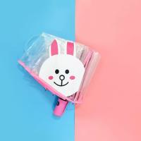 全自动儿童透明雨伞折叠女韩国小清新学生女神卡通可爱简约双人伞 手动款可妮兔