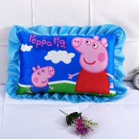 儿童枕头卡通水晶绒幼儿园枕头套宝宝枕头芯四季通用小孩枕头套装 小猪佩奇[蓝色] [单只枕芯](不加枕头套)