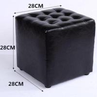 床头储蓄小凳子时尚创意换鞋凳收纳带储物沙发凳穿鞋凳式可坐皮墩 黑色非储物高度28宽度28