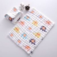 婴儿纱布毛巾新生儿口水巾纯棉洗澡儿童专用洗脸巾长方形超柔吸水 2条 小象[8层 25*38cm]