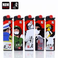 诺曼贵族火石砂轮打火机创意充气个性滑轮广告打火机一次性打火机 最美逆行者-长款 3支试用装