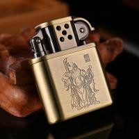古典个性老九门明火创意关公锌合金属充气砂轮气体防风打火机 方形关公(气体机)