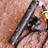 火折子黑檀木充电打火机防风创意USB电子点烟器个性挂件男士烟具 貔貅+挂绳.