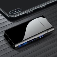 指纹感应男士潮流双电弧网红电子个性多样高端打火机充电创意防风 升级款一代 [钨丝款]男人一定要骚