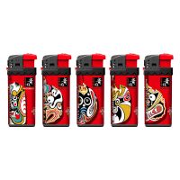 国潮贵族防风打火机空气销售创意个性迷你充气打火机电子直冲无气 京剧脸谱(小直冲) 3支装