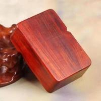 紫檀木雕刻文玩打火机煤油老式男士创意复古红木打火机可刻字关公 紫檀木:光板