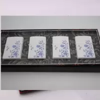 超薄金属砂轮煤油防风打火机老式怀旧复古创意打火机套装男士礼物 青花瓷[一套4个打火机]