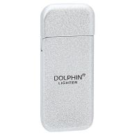 海豚076珍珠打火机 超薄砂轮创意充气打火机金属打火机气体点烟器 银磨砂 单个打火机