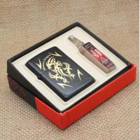 三件套浮雕煤油打火机青铜玫瑰花砂轮火石明火 铁盒装三件套 1638三件套