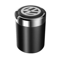 大众新朗逸PLUS专用车载烟灰缸有盖带LED灯多功能阻燃汽车烟缸 黑色 [VIP] 金属内胆