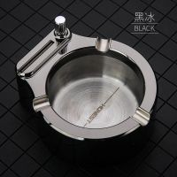 不锈钢烟灰缸万次火柴烟灰缸KTV网咖创意个性潮流大烟缸烟灰缸 金属黑 烟缸[无煤油需要自备]