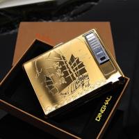 顶好烟盒20支装创意打火机充电超薄便携金属自动翻盖取烟男士礼物 金帆船