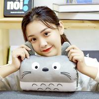 可爱暖手抱枕公仔娃娃毛绒玩具冬天女生孩抱着睡觉的插手玩偶 长筒龙猫 两用暖手(可当抱枕)