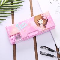 变形金刚文具盒多功能小学生男孩密码铅笔盒创意男女铅笔袋大容量 [经典密码款]花花姑娘-粉色