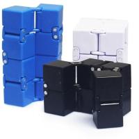 解缓减压力魔方无限翻转方块合金学生上课班无聊神器魔方玩具套装 黑解压魔方