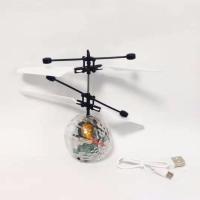 感应直升飞机儿童玩具充电耐摔感应悬浮遥控小飞机男女孩生日礼物 水晶球 +(充电线)