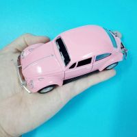 网红合金车模1:32双开门回力甲壳虫越野儿童男孩汽车仿真模型玩具 粉色老爷车 1:32