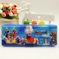 超人奥特曼铠甲勇士男童文具盒小学生幼儿园儿童多功能双面铅笔盒 超人奥特曼B款