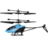 厂家直销跨境感应直升飞机飞行器充电感应悬浮玩具手势地摊 感应飞机+充电线[蓝色]