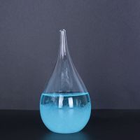 创意生日七夕礼物水立方天气预报瓶气象风暴瓶闺蜜少女心桌面摆件 水滴蓝色+无底座无礼袋+不能刻字