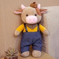 小牛公仔毛绒玩具女生十二生肖奶牛牛玩偶牛年布娃娃情侣娃娃一对 男牛 牛仔酷系列[均阳] 约32厘米