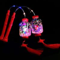 网红发光卡通手提灯笼闪光七彩中国结波波球夜市地摊创意儿童玩具 长款传统发光手提灯笼 1个