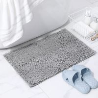 卫生间吸水地垫厨房脚垫进门家用客厅卧室地毯浴室防滑垫子 浅灰 40*60cm