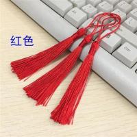 中国结流苏穗子包装挂饰古风挂件手工艺品diy饰品配件喜糖盒材料 红色 垂直书签100个