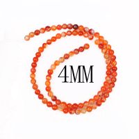 不二圣珠-红蚕丝玛瑙串珠散珠子diy手工水晶手链手串圆珠饰品配件 红蚕丝玛瑙4mm半成品一条约90颗