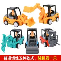 儿童惯性工程车挖掘机惯性车玩具车小号勾机男孩推土机挖土机玩具 普通款惯性工程车[随机发1只]