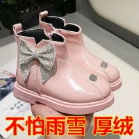 女童马丁靴公主加绒2020新款秋冬小女孩短靴中大童网红儿童鞋子女 【不怕雨雪】粉色厚绒 36码内长22.2适合脚长21.
