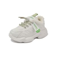 女童鞋2021春夏季新款儿童透气休闲鞋软底老爹鞋百搭男童运动鞋子 加棉绿色 37码内长21.5cm