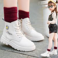 男女童靴子冬季马丁靴2020新款宝宝软底短靴时尚儿童加绒保暖童鞋 C69 米色 单鞋 (不加绒) 26码内长约15.6c