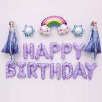 宝宝周岁生日布置儿童生日背景装饰气球男女卡通生日布置背景墙 冰雪爱莎生日简单套餐