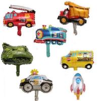 【8个装】迷你小汽车火车飞机儿童生日装饰布置玩具气球 迷你车混装【7个装】