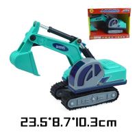 力利惯性工程车大号耐摔挖土机儿童迷你工程车玩具模型男孩3-6岁 绿色小号挖掘机