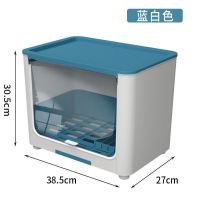 沥水碗架厨房置物架碗柜碗碟架放碗架碟碗筷收纳盒餐具架碗柜家用 单层沥水款[蓝白色]