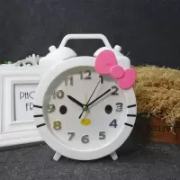 HELLOKITTY凯蒂猫闹钟创意学生儿童卡通床头钟可爱小闹钟起床钟 1041KT猫闹钟