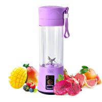 榨汁机家用迷你便携炸果机小型榨汁杯多功能全自动辅食果汁机 紫色 6刀塑料杯[送食谱+数据线+过滤盖]
