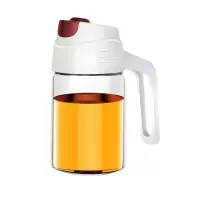 日式玻璃防漏油壶装酱油醋透明油瓶油罐家用调味料瓶 小号红色