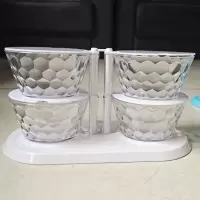 调料盒套装家用组合厨房旋转置物架密封罐盐罐调料瓶水晶调味盒 调料盒--白色横向4层(送勺子)