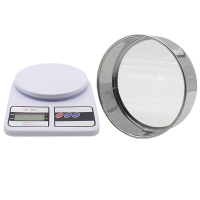 厨房小工具手动打蛋器味盅打蛋盆厨房秤电动打蛋器套装烘焙家用 厨房秤+60目面粉筛