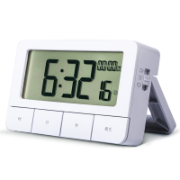 计时器提醒器学生做题定时器可静音厨房多功能闹钟时间秒表倒 计时电子钟白色(送2节原装电池)88