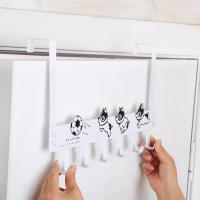 门后挂钩挂衣架墙上免打孔衣帽钩衣服挂架壁挂钥匙门上挂衣钩排钩 足球狗6钩款 白色1个装